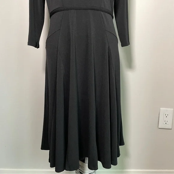 Ann Taylor Black Fit and Flare 3/4 Sleeves Size 10 - Picture 3 of 13